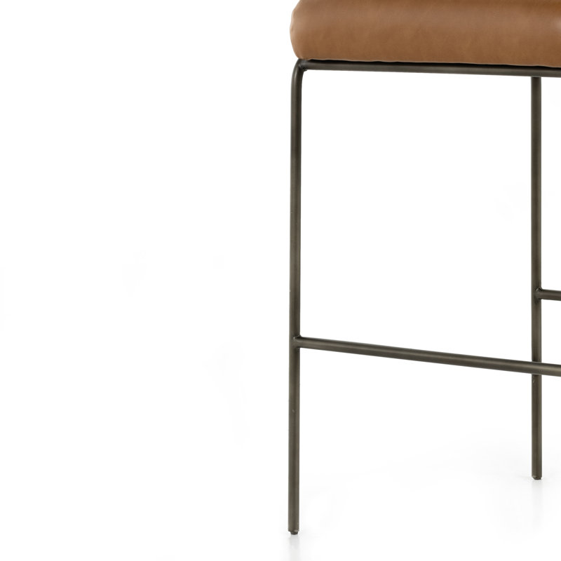 Tabouret de comptoir 25 po Laina, Faux Leather Butterscotch/Camel, Tabouret de comptoir (siège d'une hauteur de 25 p