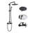 Wall Mounted Matte Black  8 Inch Rain Shower System  Combo With Adjustable Slide Bar And Handheld Shower Sprayer