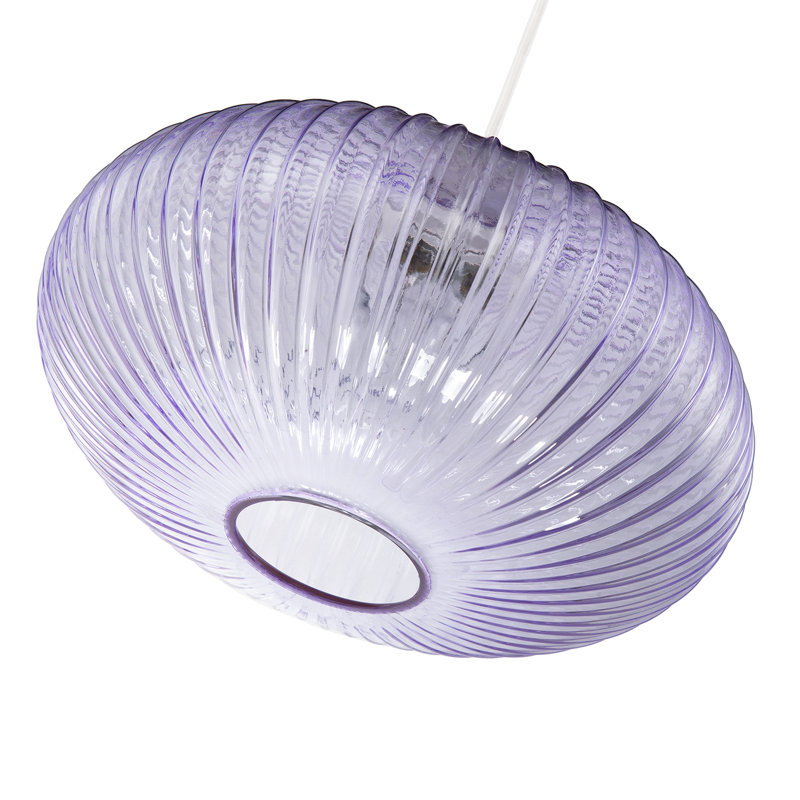17 cm H Oval Glass Pendant Shade ( No Direct Attachment Method ), Purple