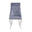 Ensemble de 2 chaises d'appoint en tissu gris et acier inoxydable Dekel-2060089144