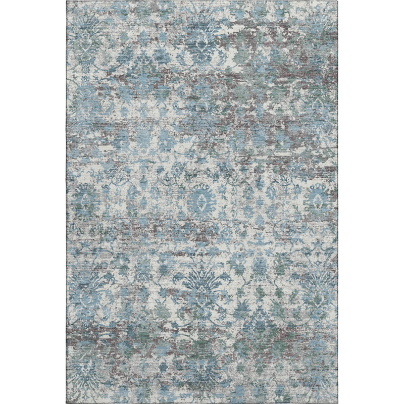 Tapis moderne lavable à la machine de qualité supérieure Mayfield AMF2211, En jean, 3 pi x 5 pi