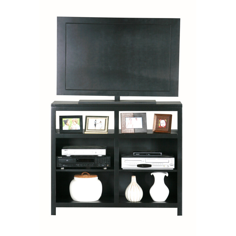 Pilar Unfinished TV Stand for TVs up to 48", Black, Oak