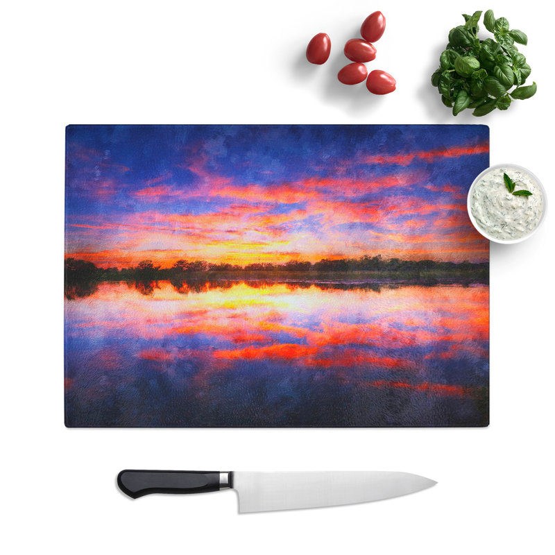 Evening Sunset Painting Chopping Board, 20cm W x 28.5cm L