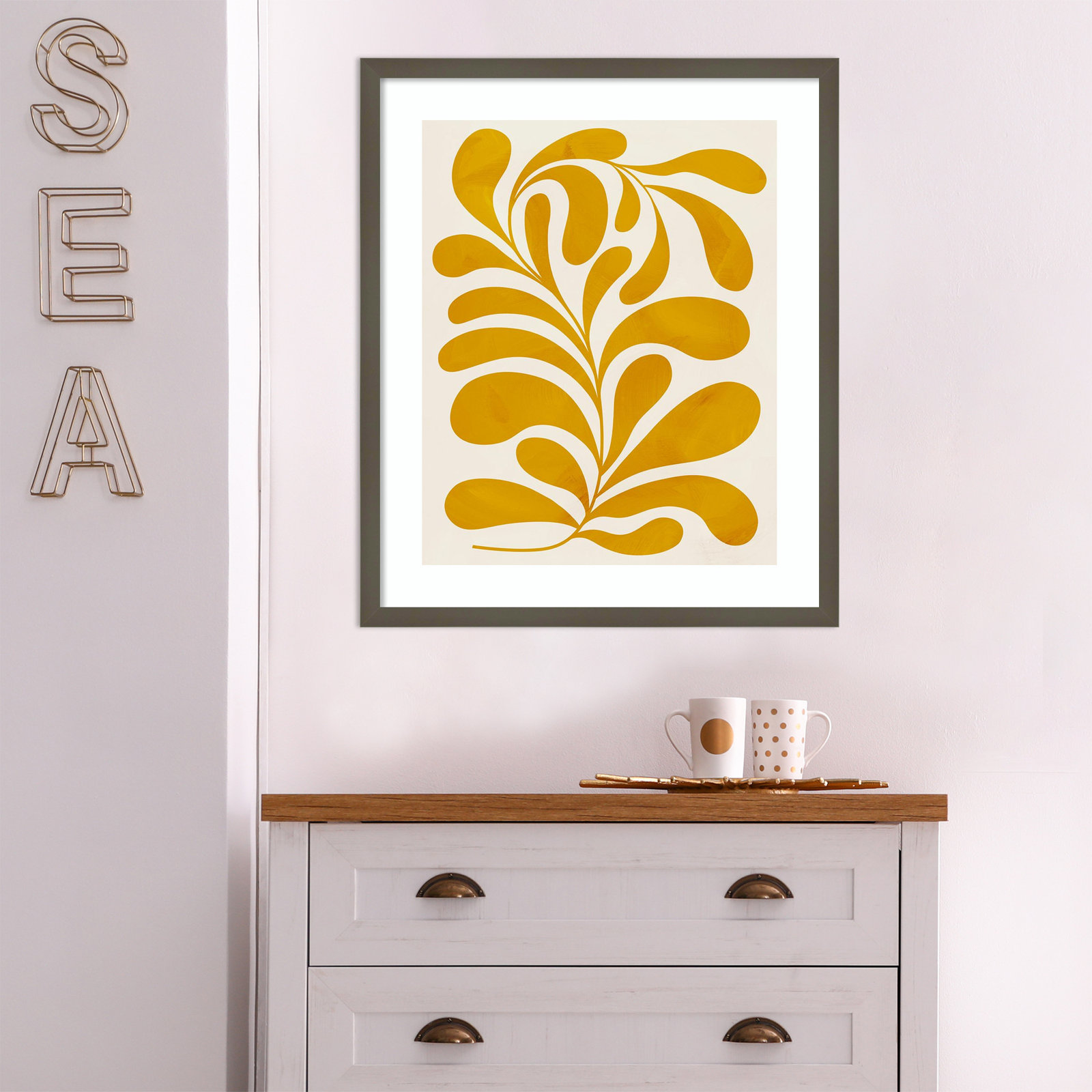 Goldenrod II by Grace Popp, Gray, 25" H x 21" W x 1" D