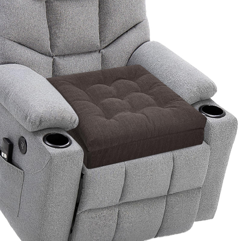 Coussins de fauteuil inclinable, coussins de siège épais de 20 x 20 x 5 po, coussins d'assise à double couche, taupe, Taupe