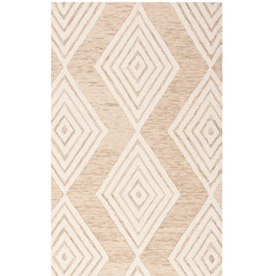 Debron Hand Tufted Wool Geometric Rug
