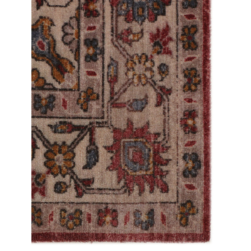 Tapis rouge / beige / vert Keithley, Rectangle 5 pi x 7 pi