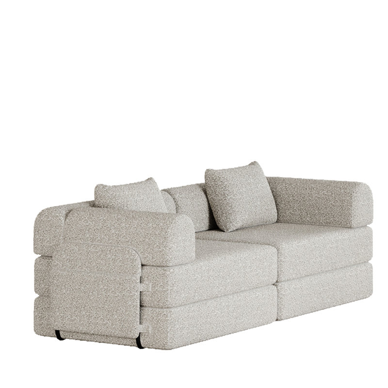 Canapé-lit convertible avec poches et coussins de rangement latéraux, idéal pour les salons, les chambres à coucher et les bureaux, confortable et pliable