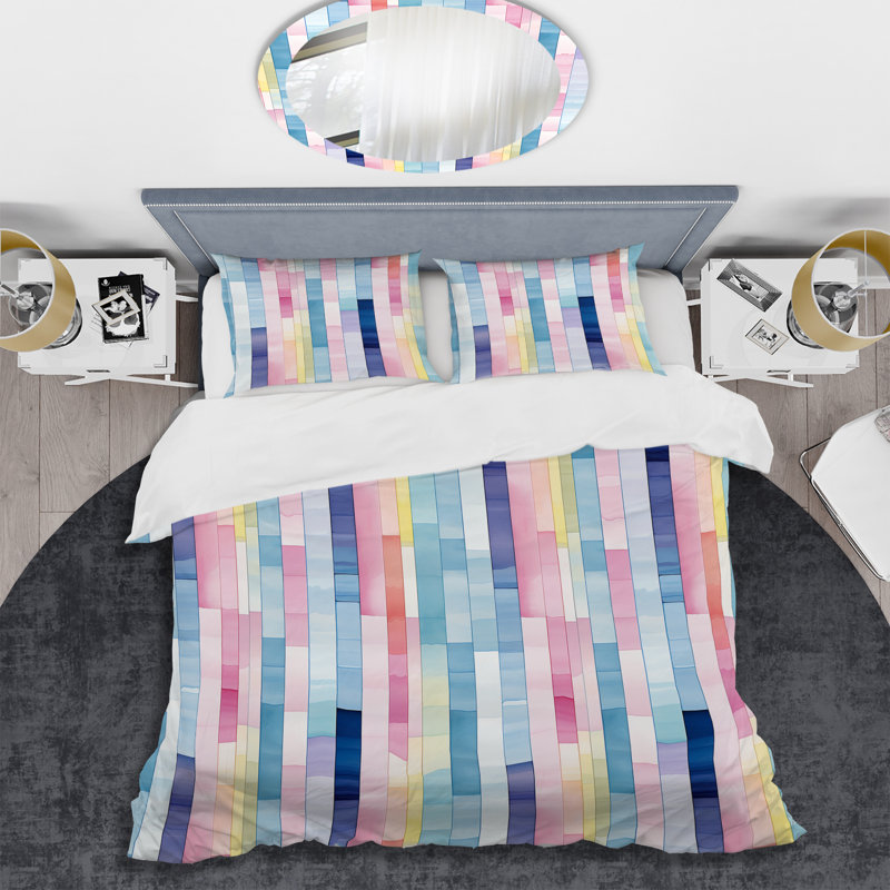 Ensemble de housse de couette en microfibre Watercolor Dreams, Housse de couette pour très grand lit et 2 très