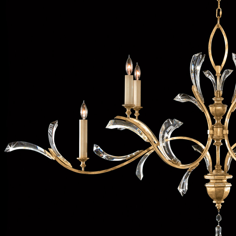 Beveled Arcs 6 - Light Chandelier, Gold