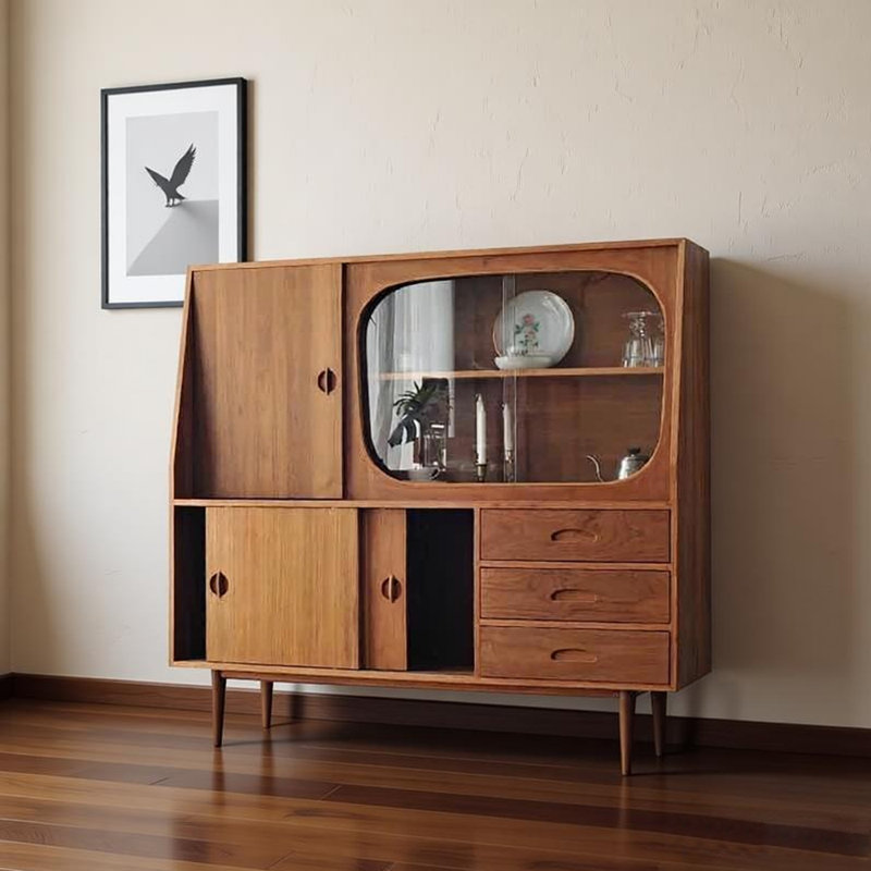 Retro and Simple Sideboard Storage Cabinet, 49.61" H x 59.06" W x 17.72" D