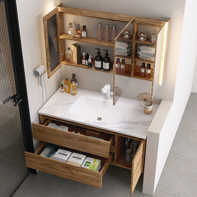 Retro minimalist style bathroom cabinet
