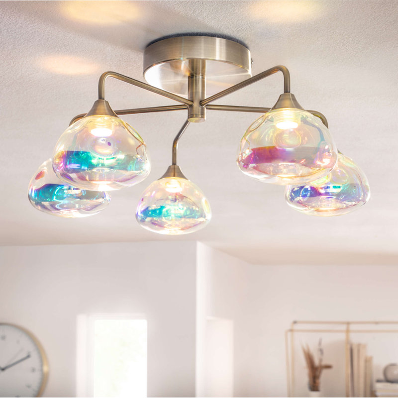 Alberico Glass LED Semi Flush Mount