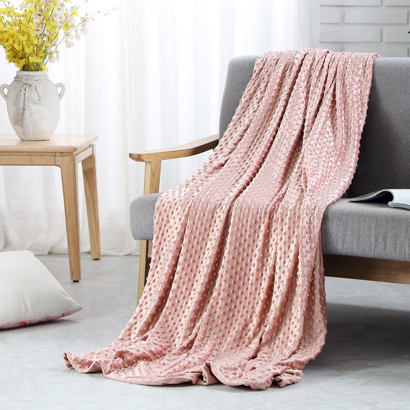 Couverture pondérée en velours pour chambre Binah, Rosé, l 60 po x L 80 po, 25 lb