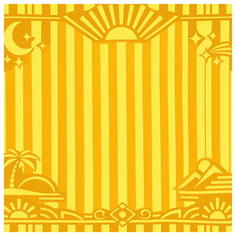 Rideaux de fenêtre à rayures jaunes Sun Moon Stripes, 50" x 92" - 1 Panel, Blockout