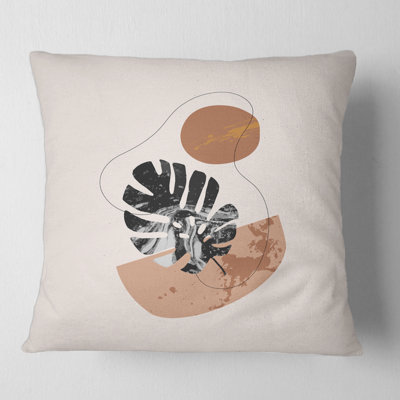 Shapes and Tropical Monstera Leaves Square Pillow Cover & Insert