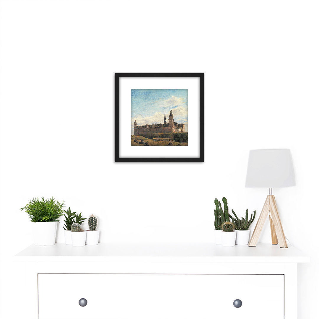 Kronborg Castle Denmark Landscape by Heinrich Hansen - Single Picture Frame Painting