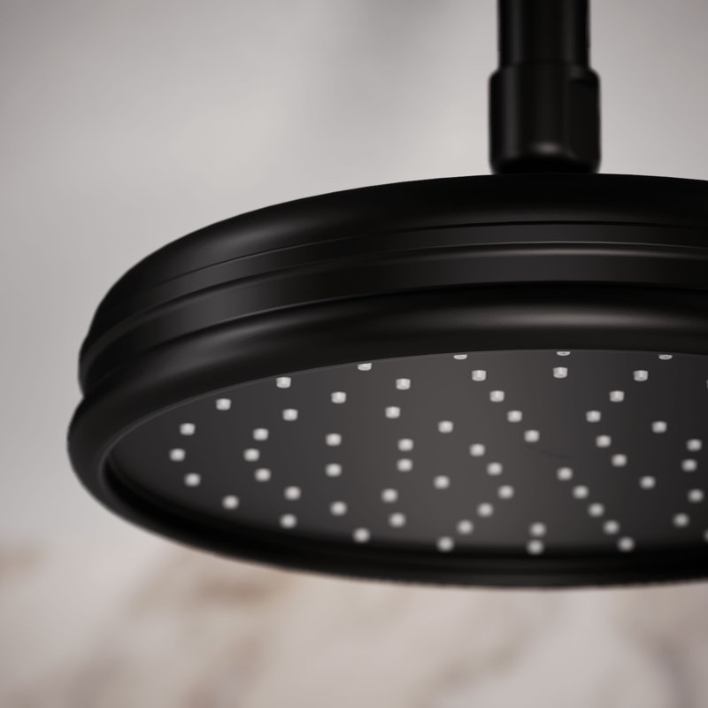 Traditional Rain Shower Head, Matte Black