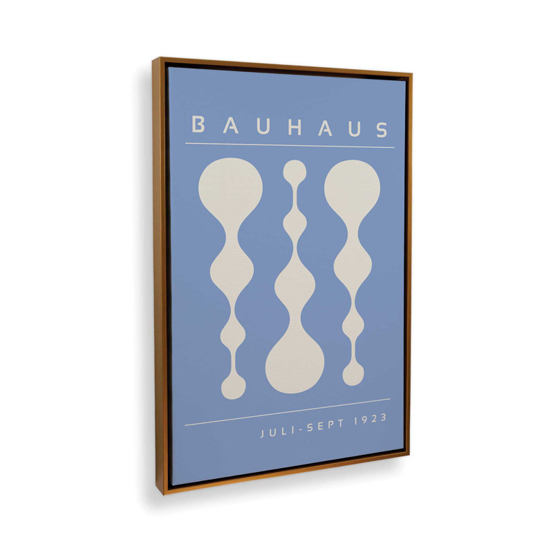 «Midnight Retro Bauhaus», reproduction sur toile encadrée, H 30,75 po x l 20,75 po, Cadre flottant noir satiné, Bleu