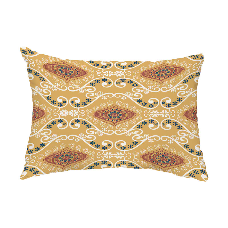 Illuminate Geometric Outdoor Reversible Throw Pillow, Gold