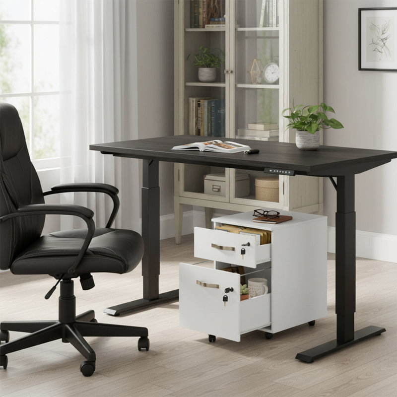 44cm Wide 2 -Drawer Mobile File Cabinet, White