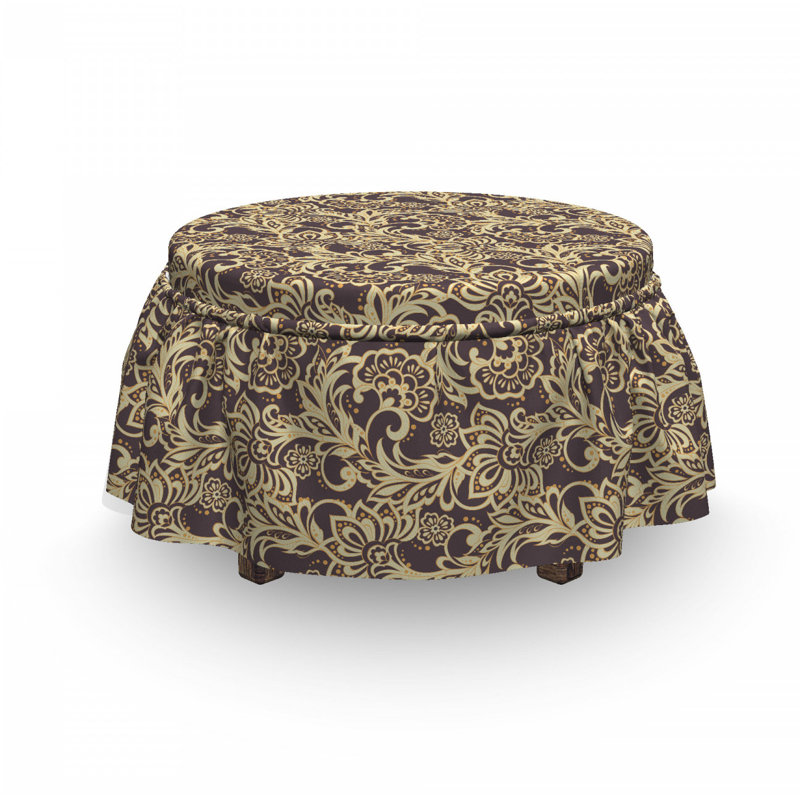Housse pour repose-pieds traditionnel floral