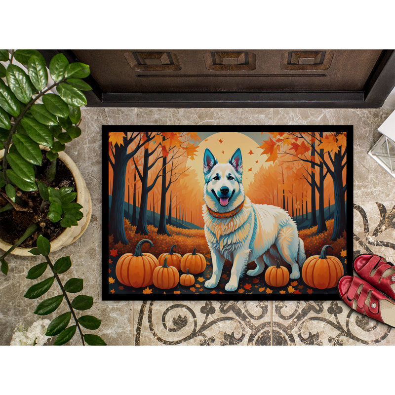 Tapis de porte intérieur antidérapant Olatha German Shepherd, L 18 po x L 27 po