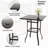 Square Steel Outdoor Bar Table With 2-Inch Umbrella Hole, 31.5'' W X 31.5'' D