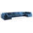 Jocqua Velvet U-Shaped Sectional Reversible-936614070