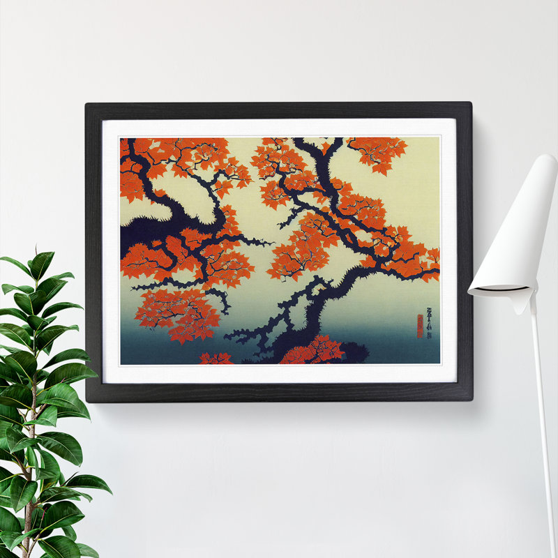 Autumn Forest Tree - Single Picture Frame Print, Black Framed, 46cm H x 64cm W x 2cm D