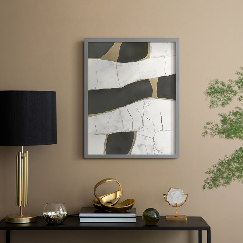 "Abstract", reproduction encadrée prête à être suspendue, Gris, H 10 po x l 8 po