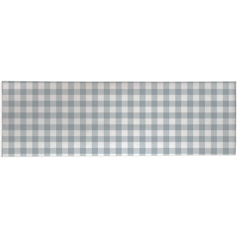 Proper Gingham Non-Slip Outdoor Rug, Runner 2'6" x 8'