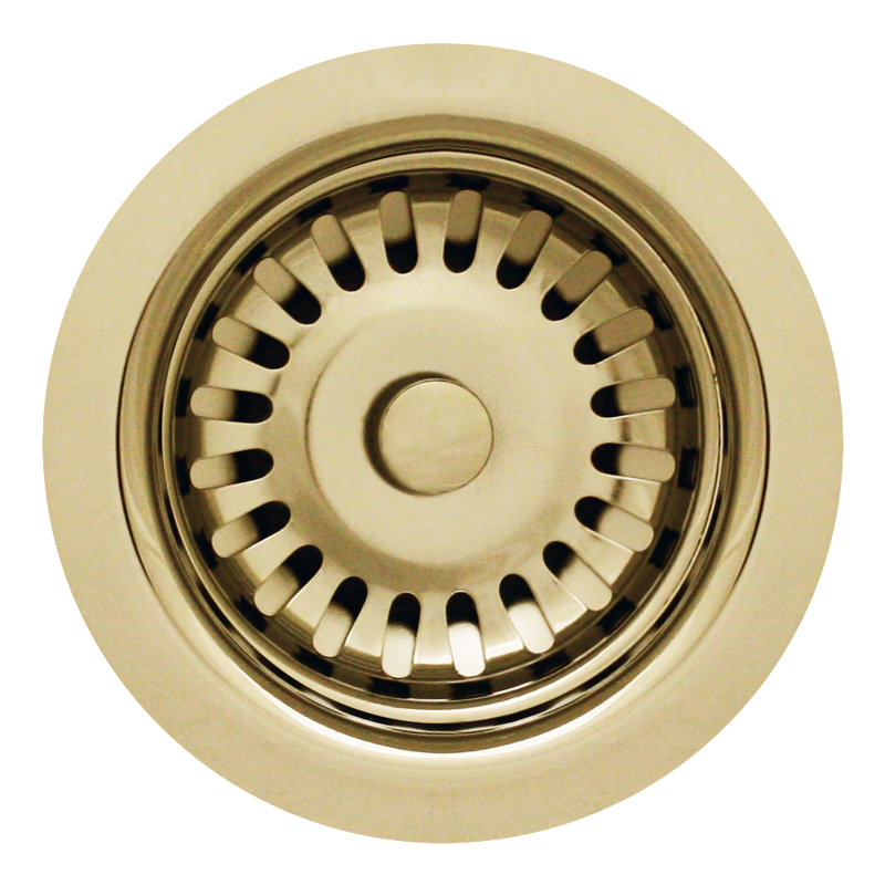 Rainbow 4.5'' W Basket Strainer, Polished Brass