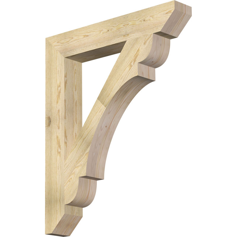 H 6 po x l 40 po x Support en bois / corbeau, Sapin de Douglas, 46" H x 6" W x 38" D