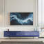 Meuble télé haute brillance bleu 78,7 po x 13,8 po 17,8 po, apparence moderne, tiroirs pour accessoires et pieds de style contemporain, poignées de rangement-130530519