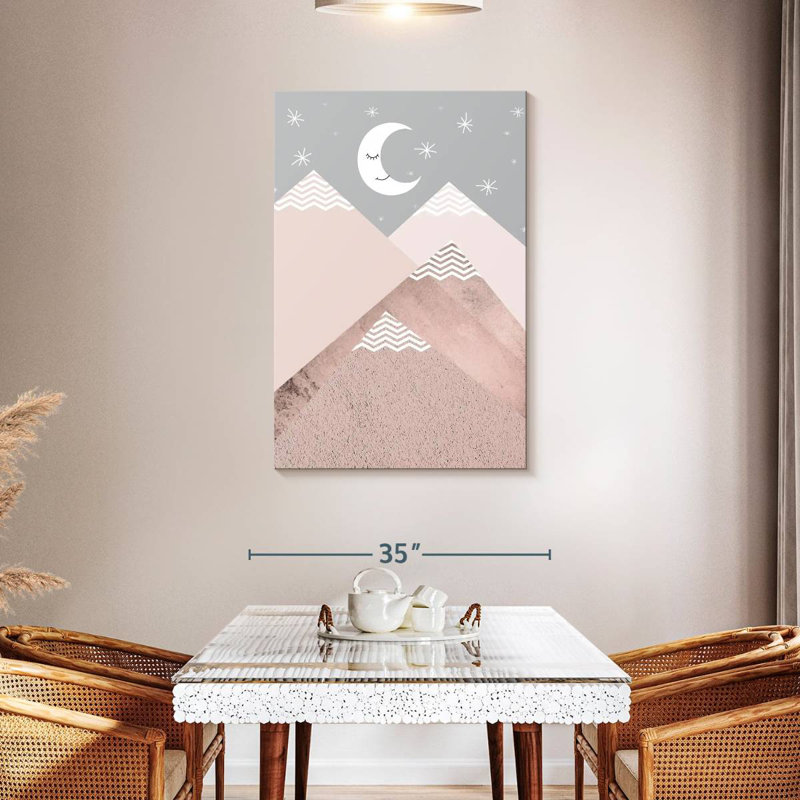 Avery rosé, montagnes grises et roses I, H 45 po x l 30 po