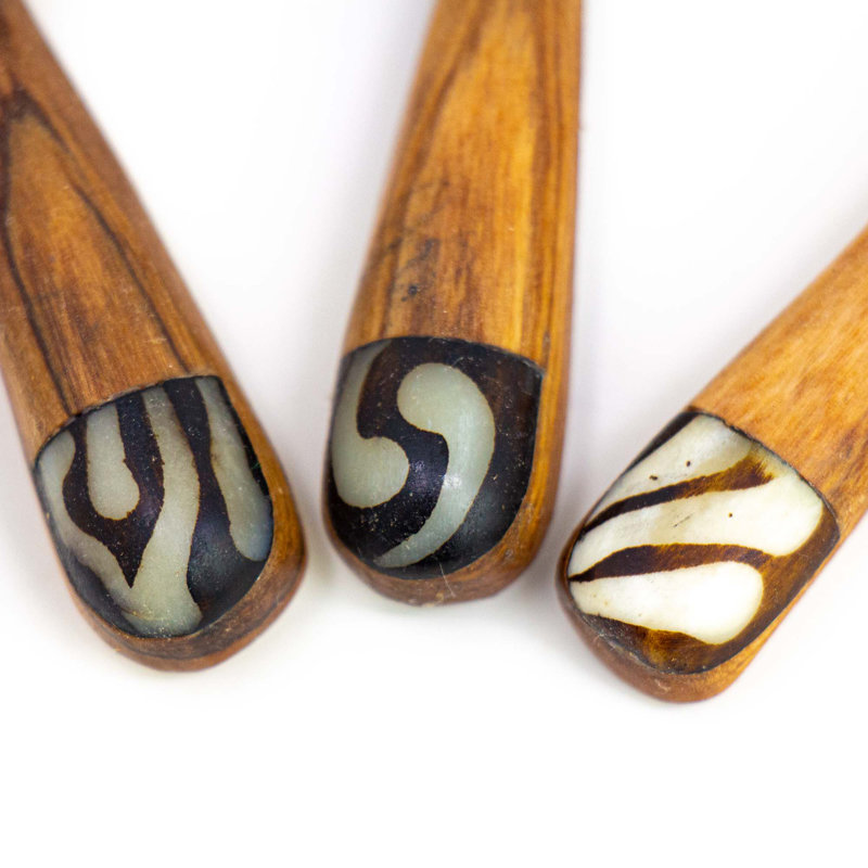 Petite cuillère en bois d'olivier Petite, lot de 3