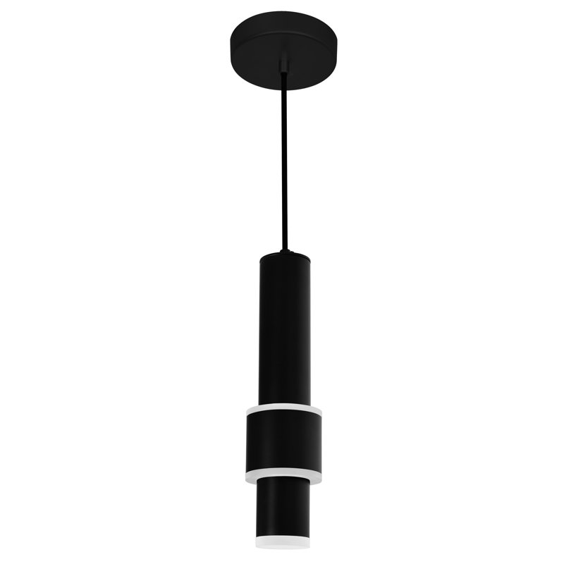 Luminaire suspendu 1 lumière DEL, Noir