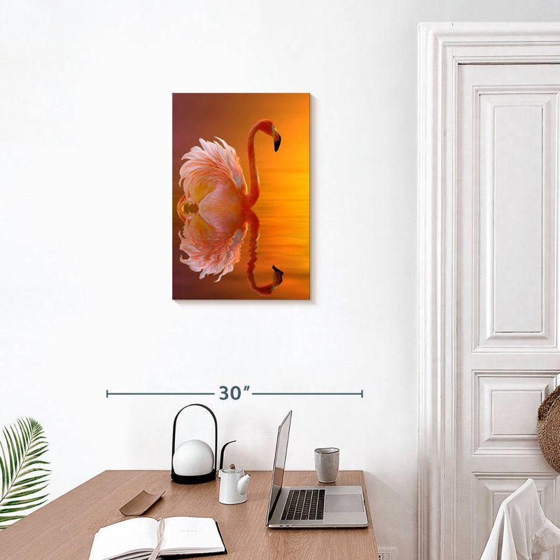 Brampt Flamingo Water Reflection, 24" H x 16" W
