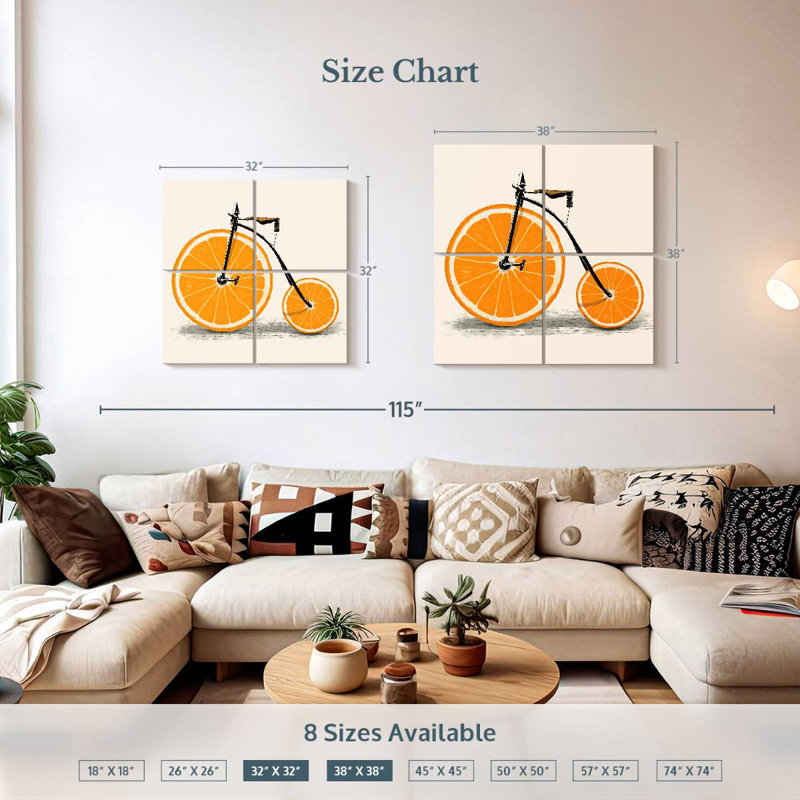 Mehar Clockwork Orange Bicycle, 38'' H x 38'' W