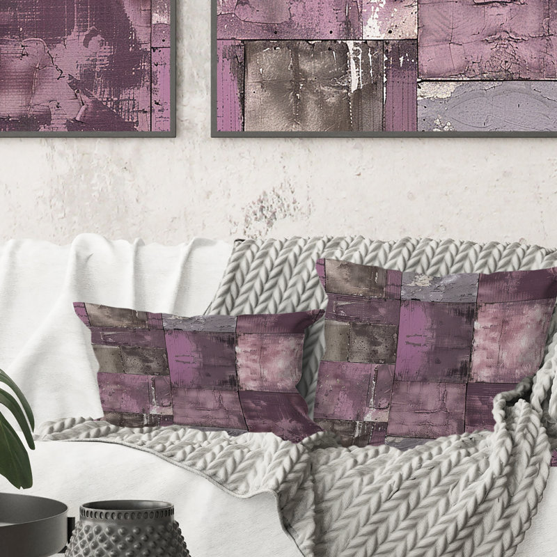 Coussin lombaire mauve d'inspiration rétro mauve