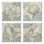 Playa Shells 4-Pack Assorted Tumbled Tile Coasters