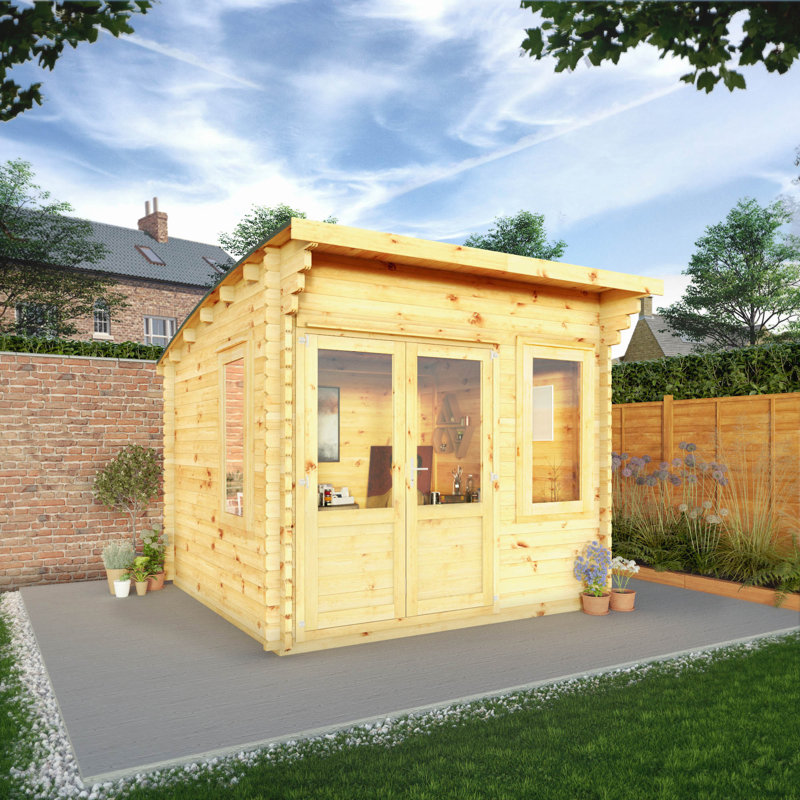 Mercia 10ft x 10ft Curved Roof Log Cabin (44mm)