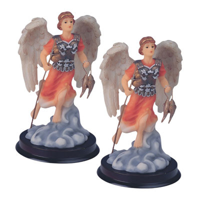 "2-PC Set" ICE ARMOR 6"H Archangel Raphael Statue Angel of Healing Holy Figurine  Figurine Statue Ornament Home/Room Decor and Perfect Gift Ideas for House Warming, Holidays and Birthdays Great Collectible Addition