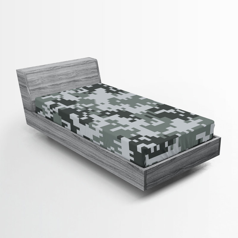 Ensemble de 2 draps-housses Ambesonne Camo, Ensemble literie pour lit simple