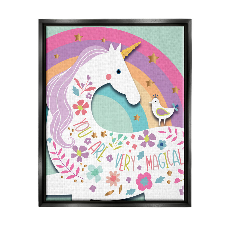 «You Are Very Magical Unicorn», art de la giclée encadrée par Andrea Jasid Grassi, H 21 po x l 17 po x P 1,7 po