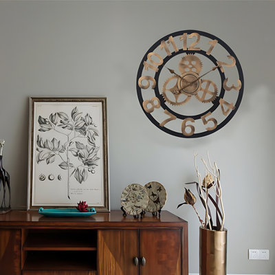 Horloge murale rétro vintage patinée pour salon, bar, café