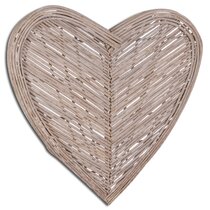 Synthetic Resin Wicker Heart Shaped Hanging Ornament Wreath Rattan Party  Decor 