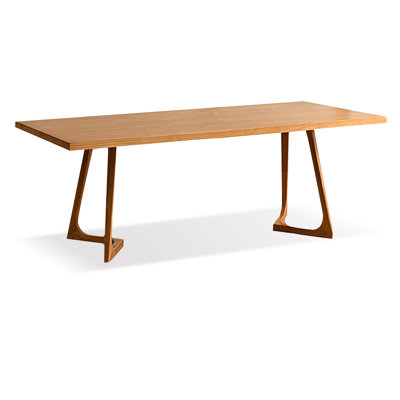 Brown Rectangular Solid Wood Dining Table
