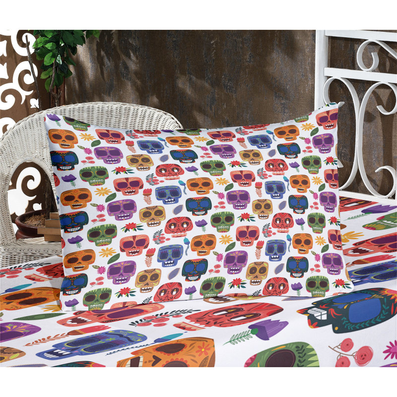 Multicolore drap-housse et coussin décoratif en bois Ambesonne, Ensemble de draps pour très grand lit californien
